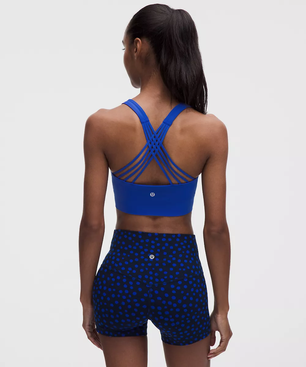 Brassière de yoga longue à fines bretelles FlexyFlex *Maintien léger, Bonnets A–C — Beach Ball Blue, view 1