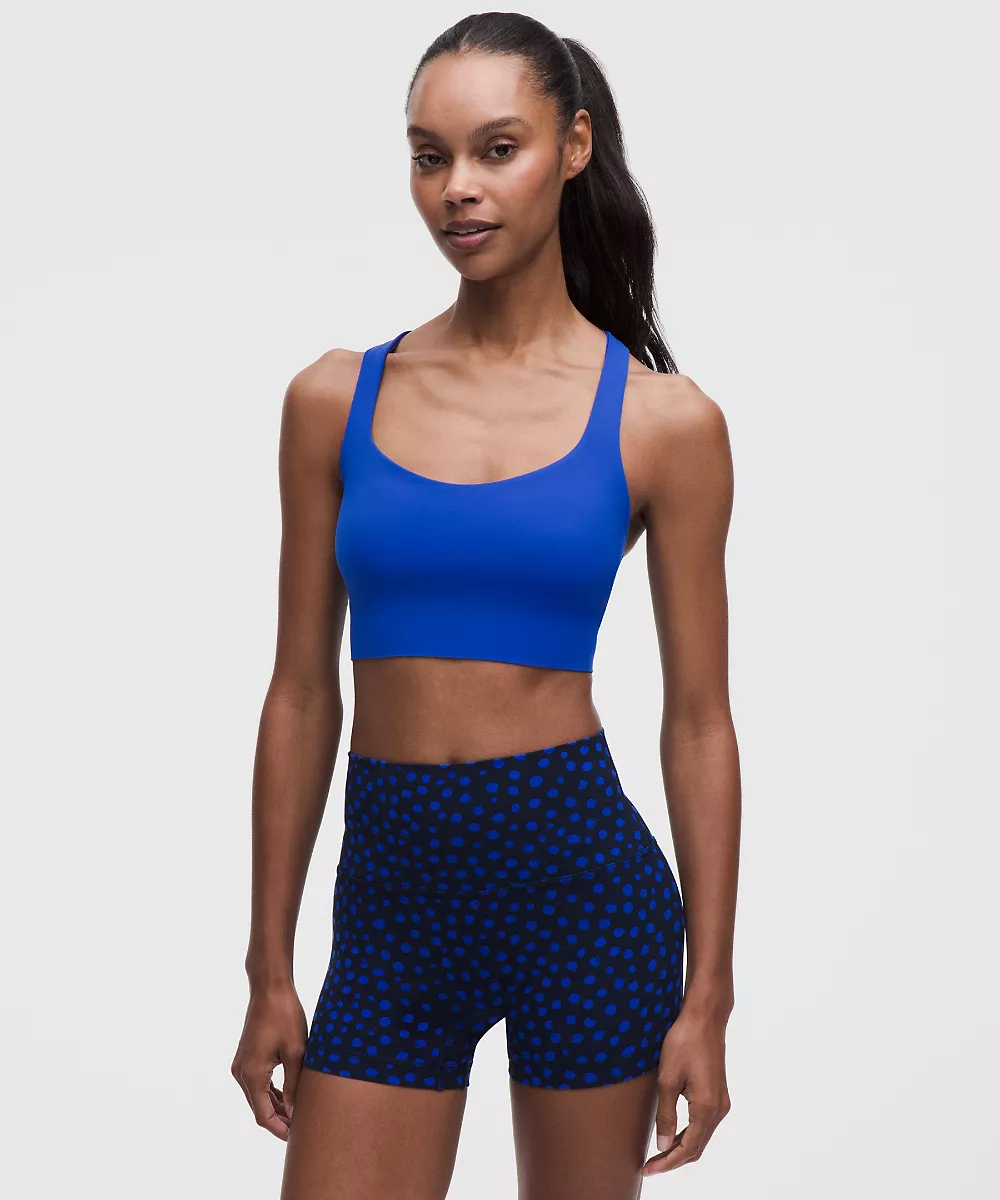 Brassière de yoga longue à fines bretelles FlexyFlex *Maintien léger, Bonnets A–C — Beach Ball Blue, view 2
