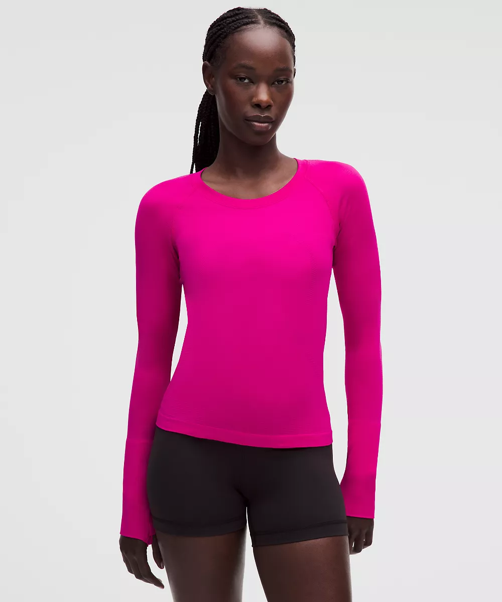 Chemise Swiftly Tech manches longues 2.0 *Longueur taille — Pink Flare/Pink Flare, view 1