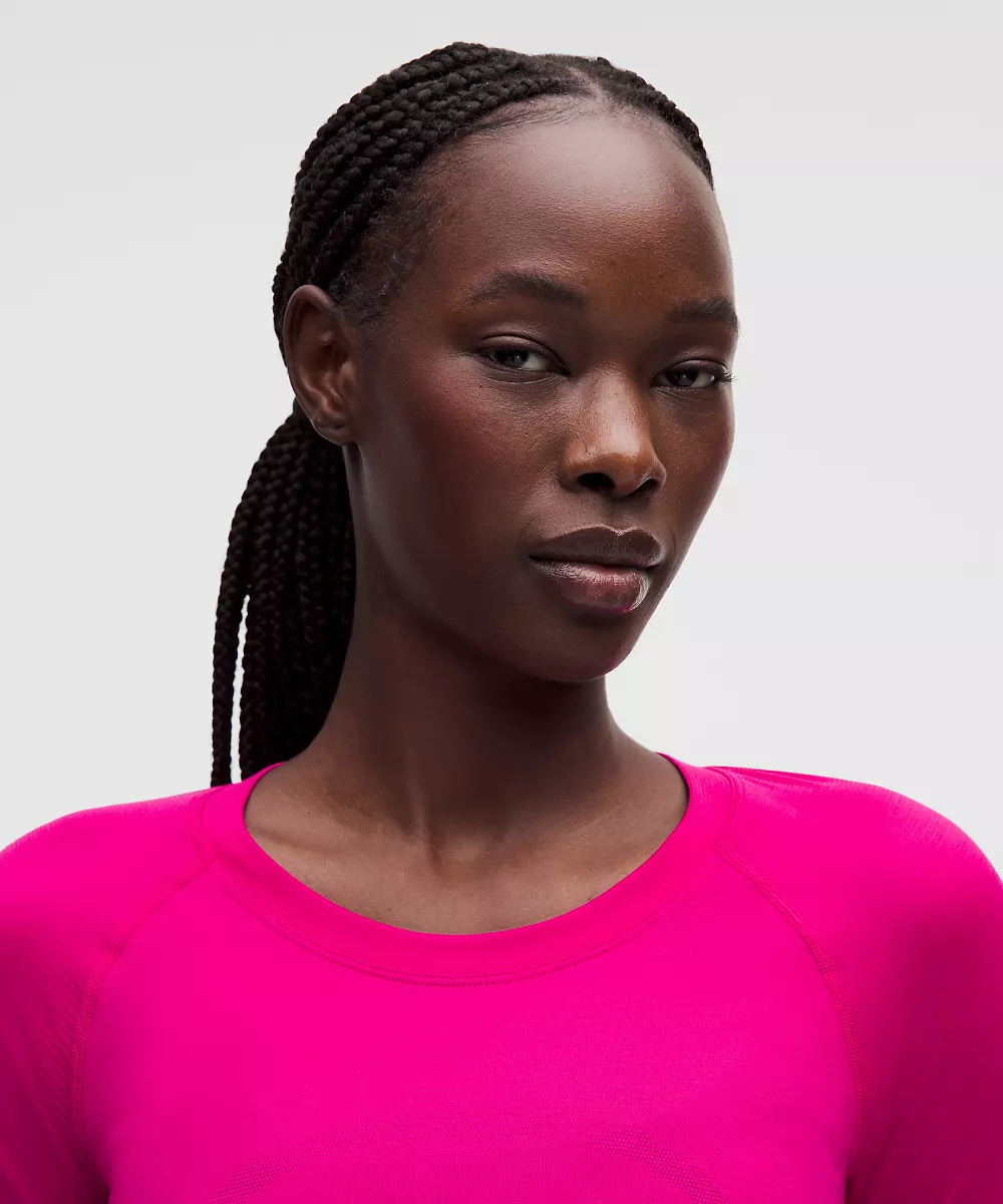 Chemise Swiftly Tech manches longues 2.0 *Longueur taille — Pink Flare/Pink Flare, view 4