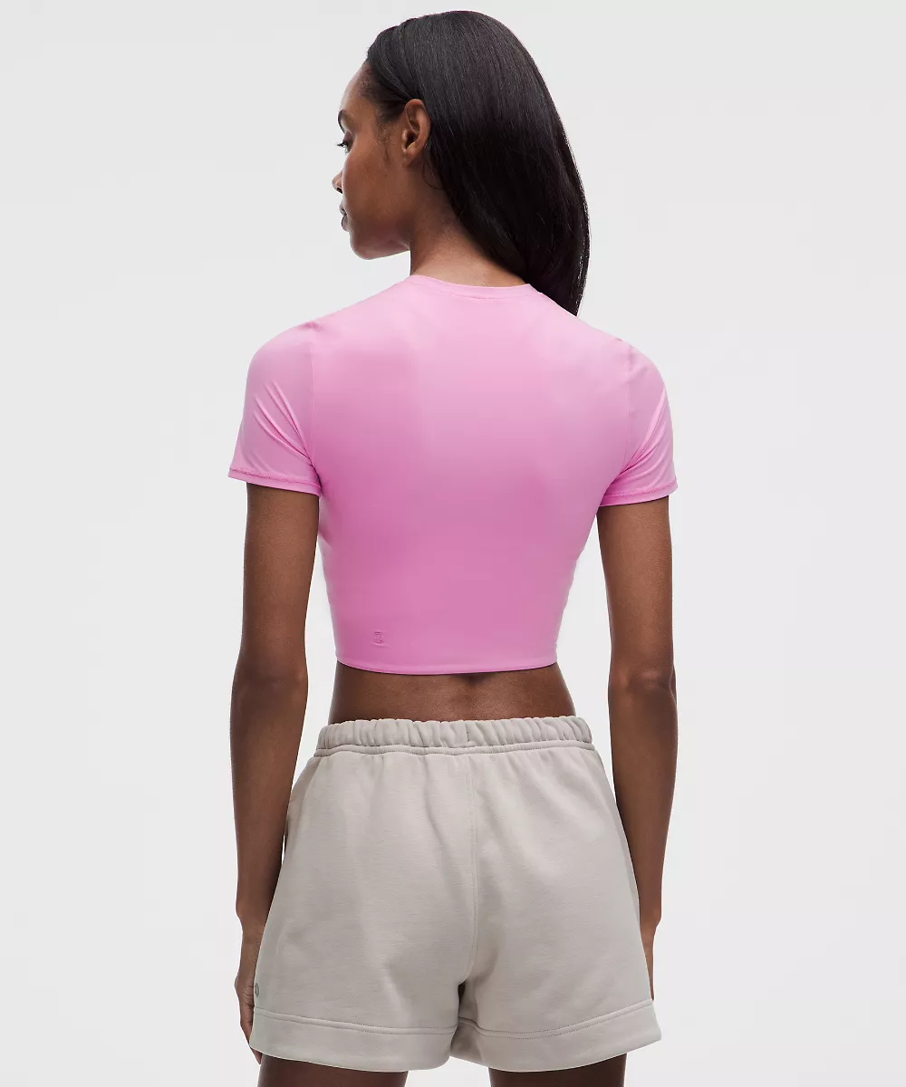 T-shirt court col rond Nulu ultra-doux Wundermost — Sweet Sorbet, view 3