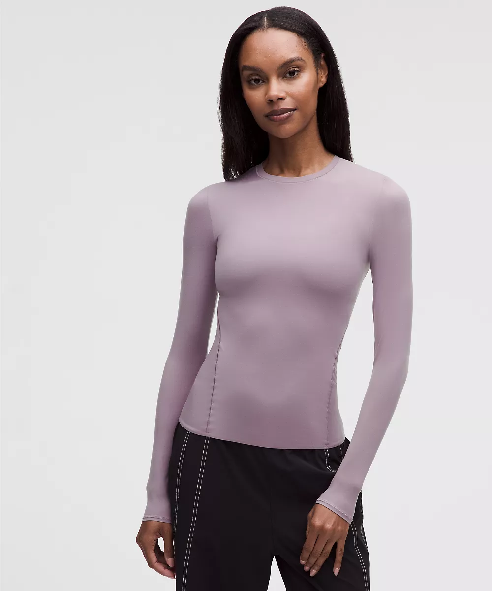 Chemise col rond manches longues Nulu ultra-douce Wundermost — Lotus Lavender, view 1