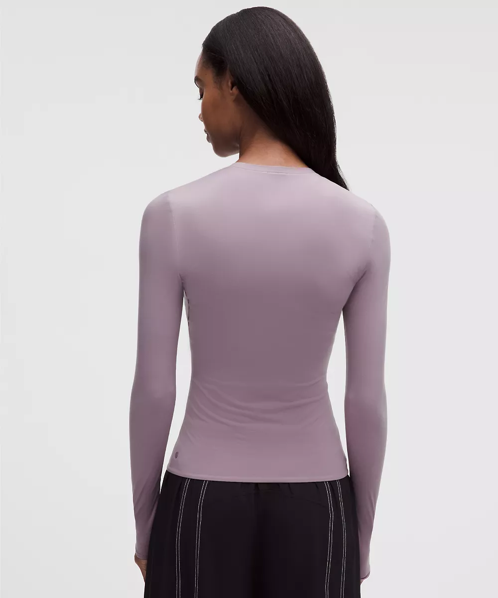 Chemise col rond manches longues Nulu ultra-douce Wundermost — Lotus Lavender, view 3