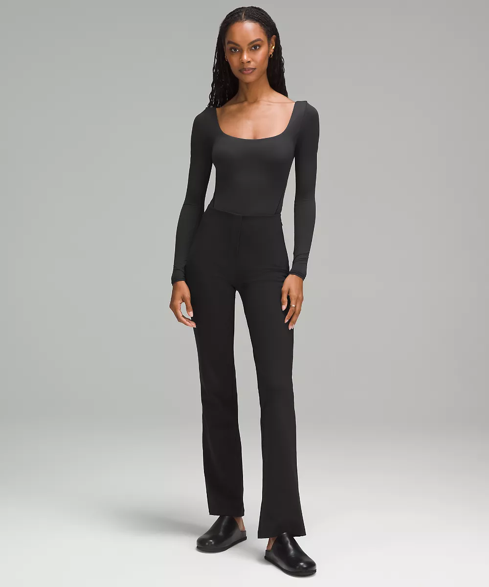 Body col carré manches longues Nulu ultra-doux Wundermost — Black, view 1