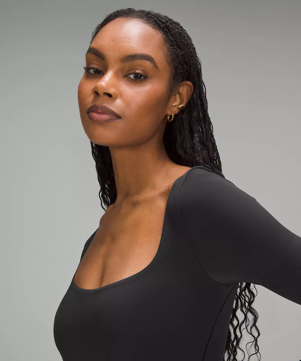 Body col carré manches longues Nulu ultra-doux Wundermost — Black, view 4