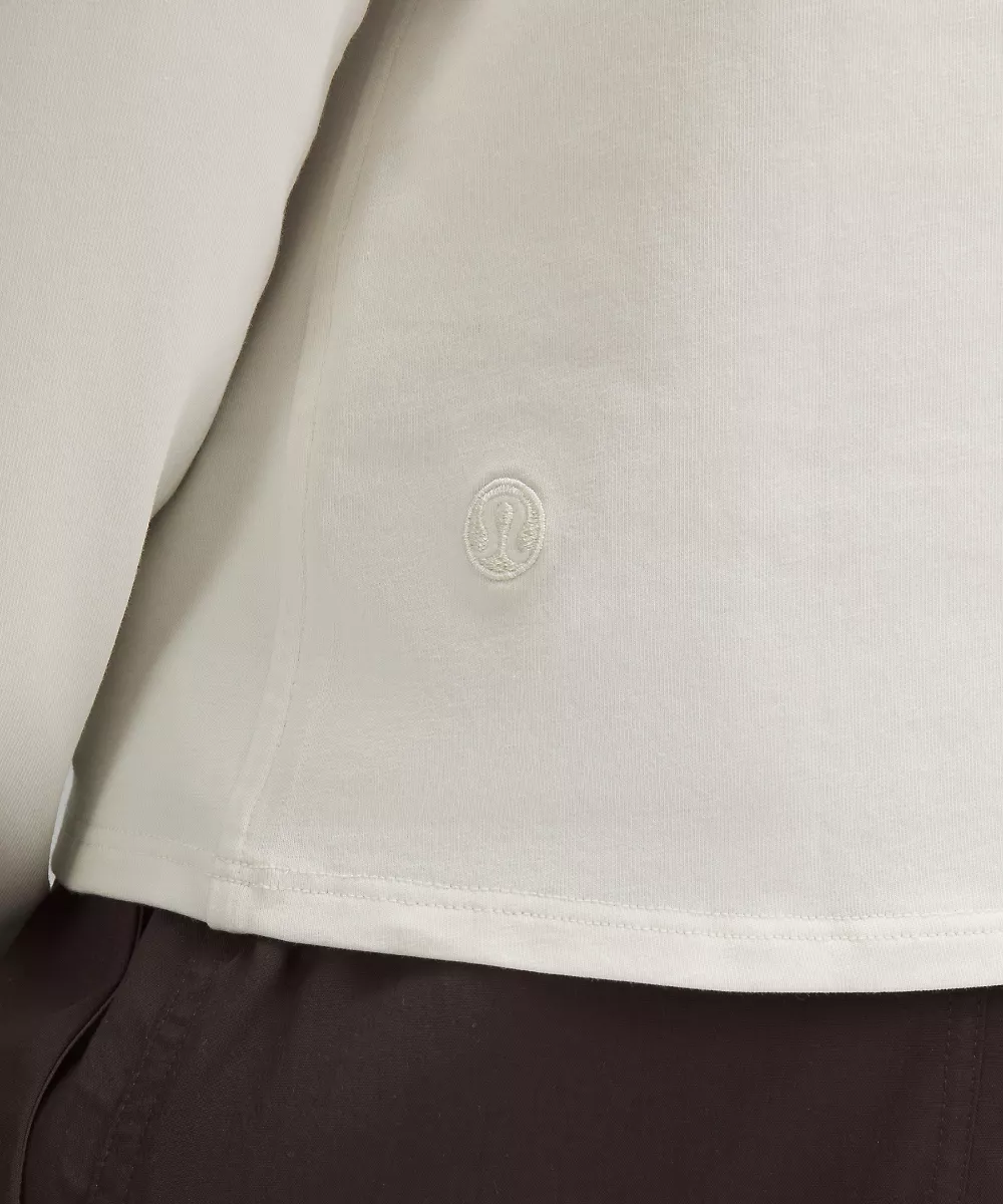 Chemise manches longues col rond en coton biologique — Bone, view 5