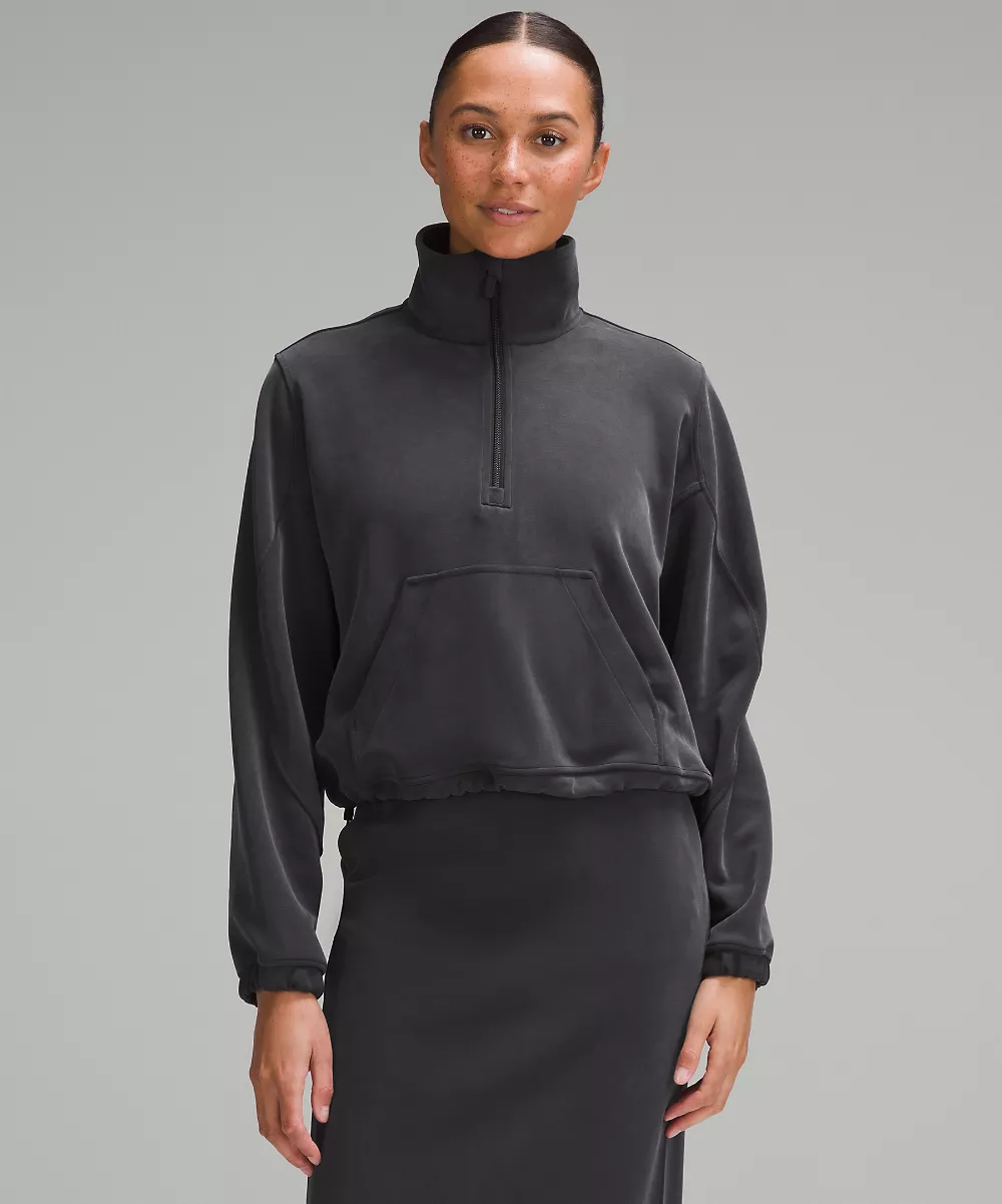 Haut demi-zip Softstreme brossé — Black, view 1