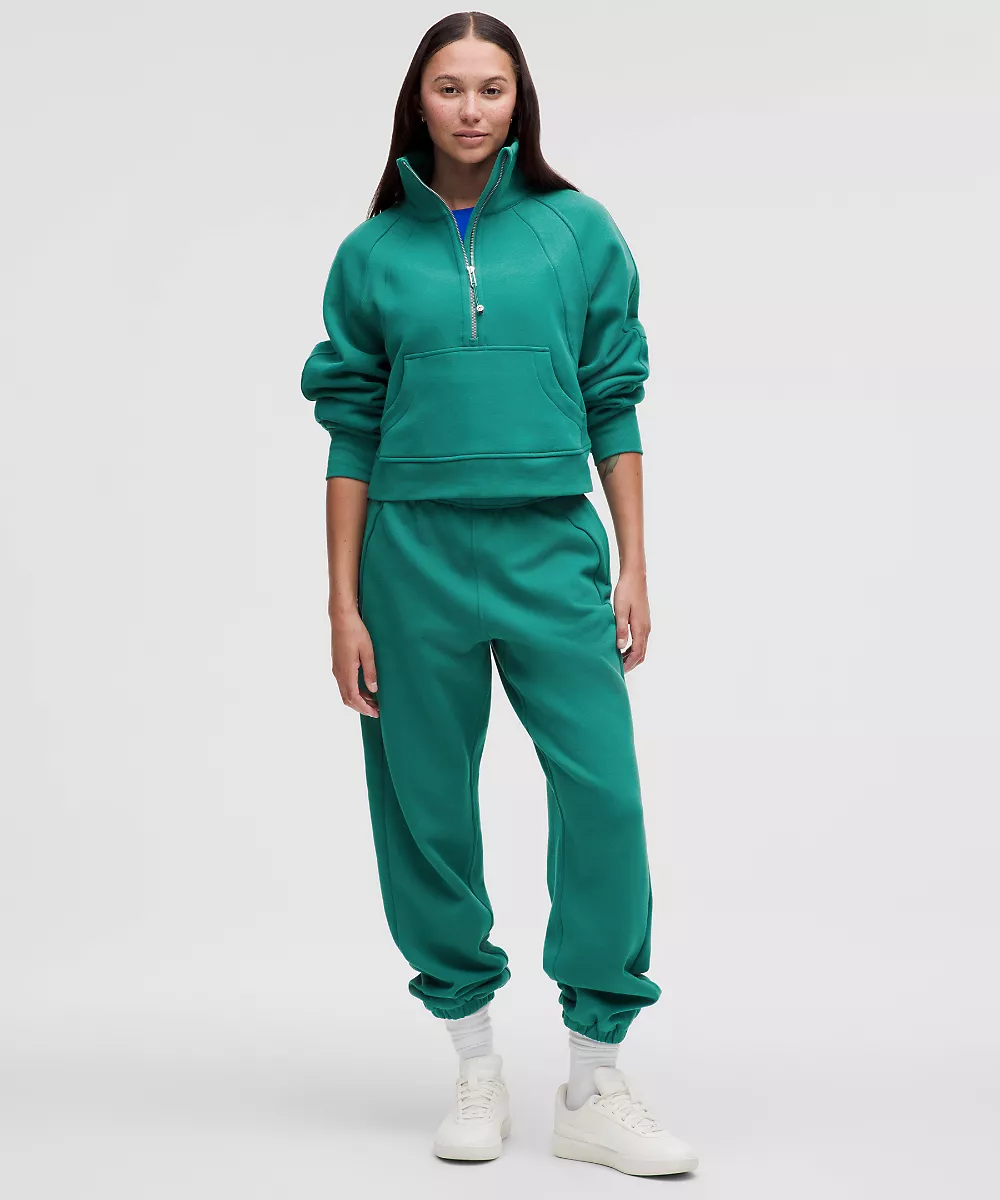 Demi-zip oversize Scuba col cheminée — Teal Lagoon, view 2