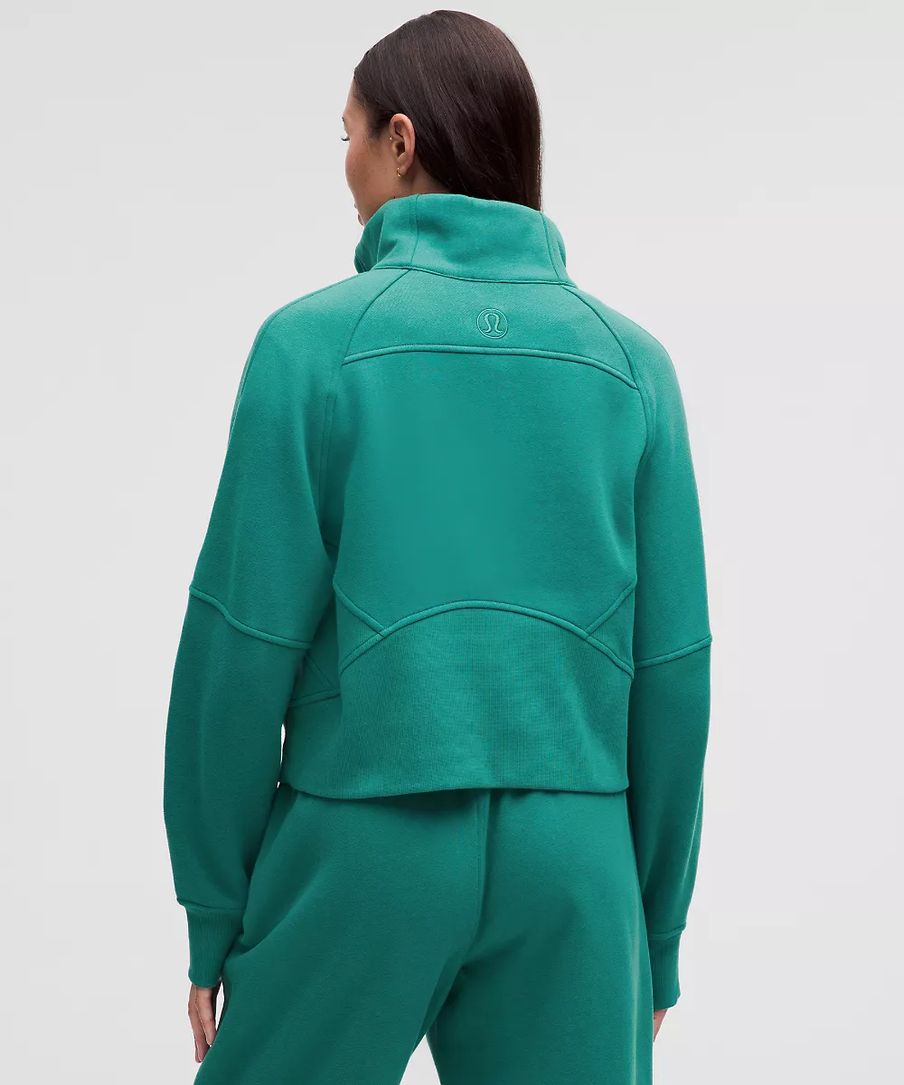 Demi-zip oversize Scuba col cheminée — Teal Lagoon, view 3