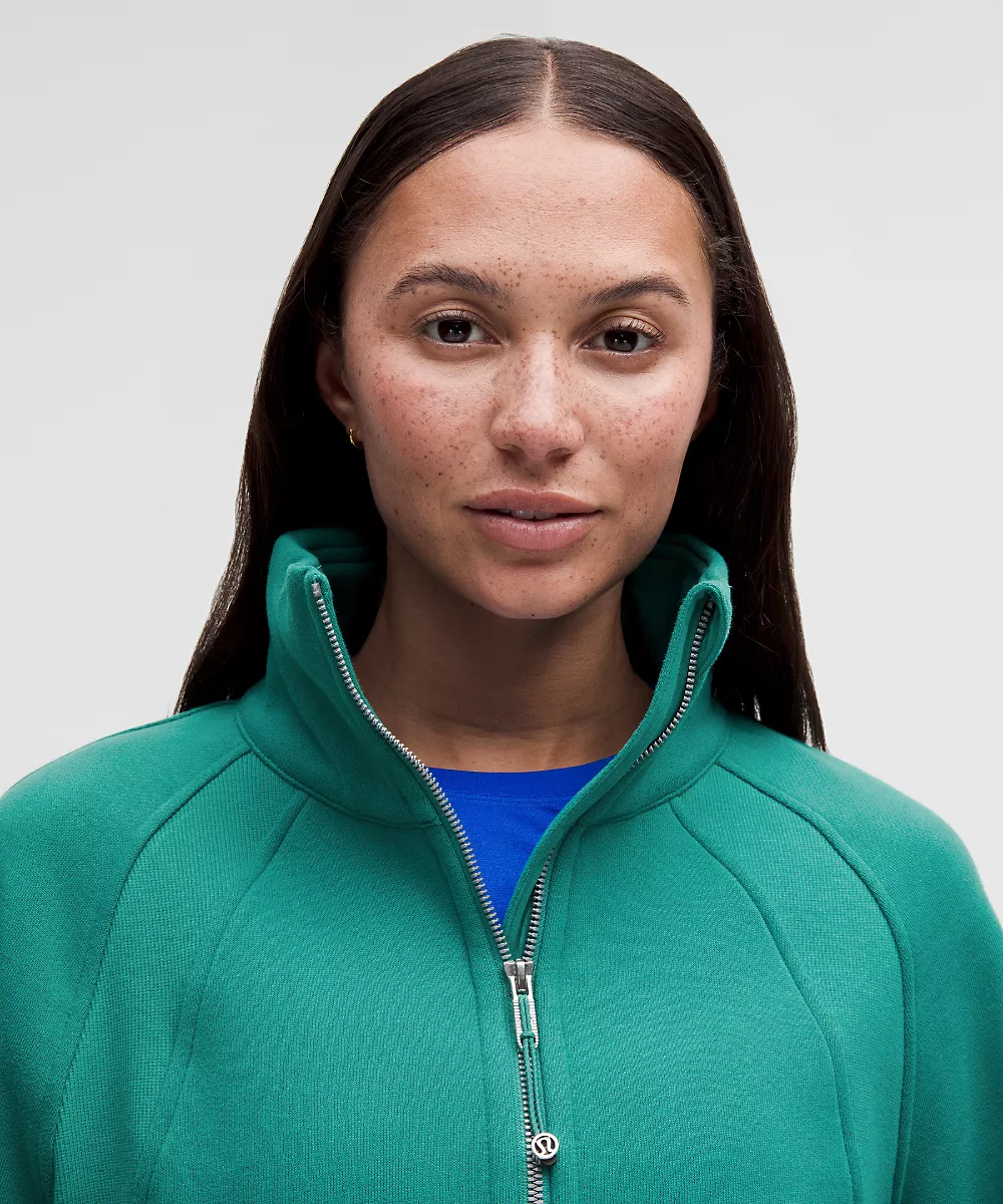 Demi-zip oversize Scuba col cheminée — Teal Lagoon, view 4