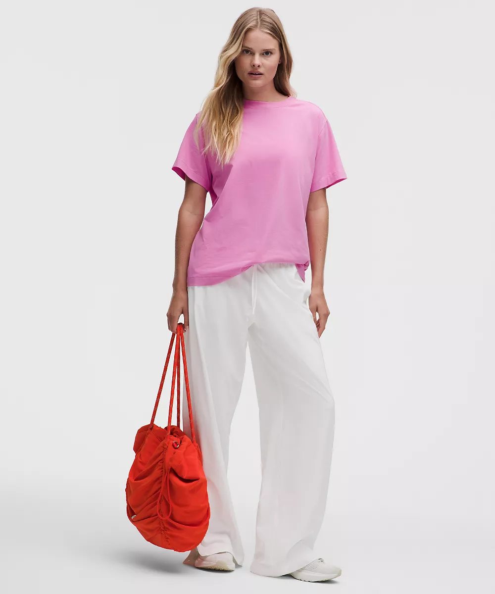 T-shirt col rond en coton bio All Yours — Sweet Sorbet, view 2