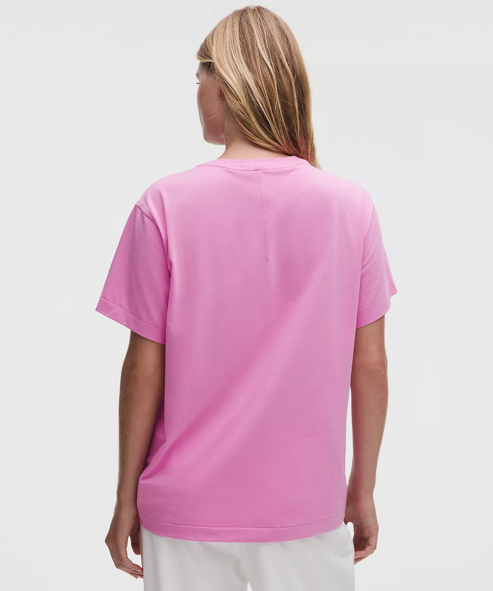T-shirt col rond en coton bio All Yours — Sweet Sorbet, view 3
