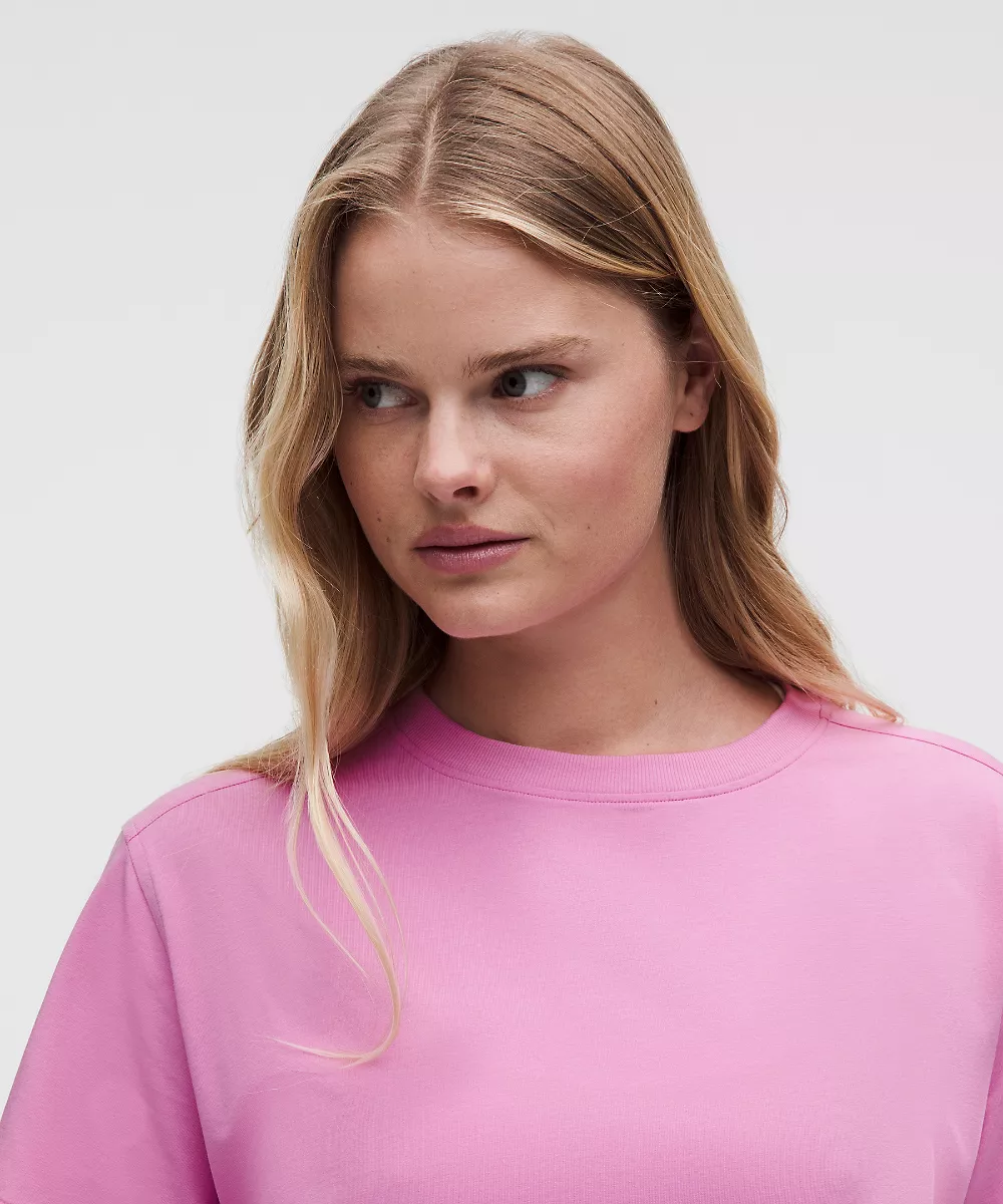 T-shirt col rond en coton bio All Yours — Sweet Sorbet, view 4