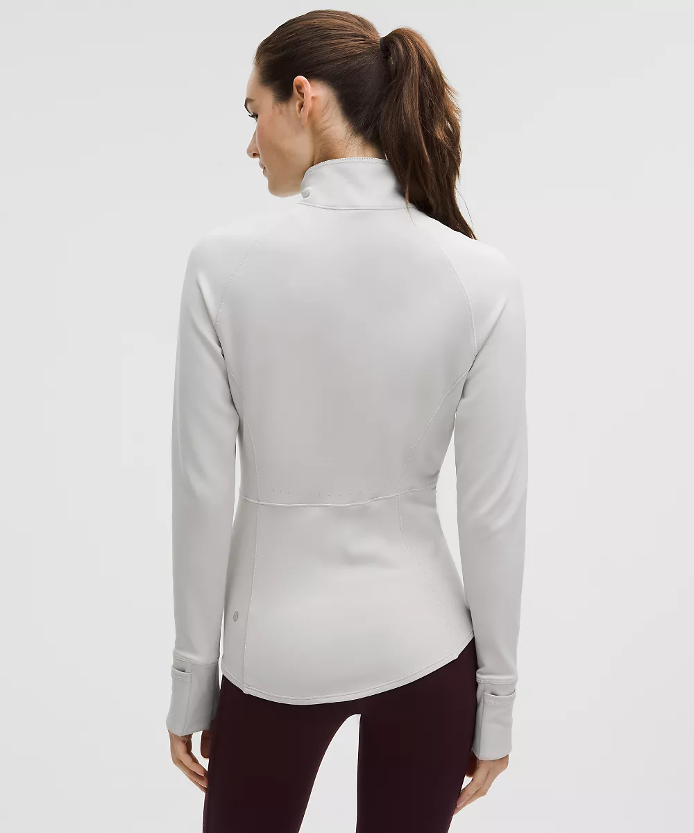 Haut demi-zip de course grand froid — Dove Grey, view 3