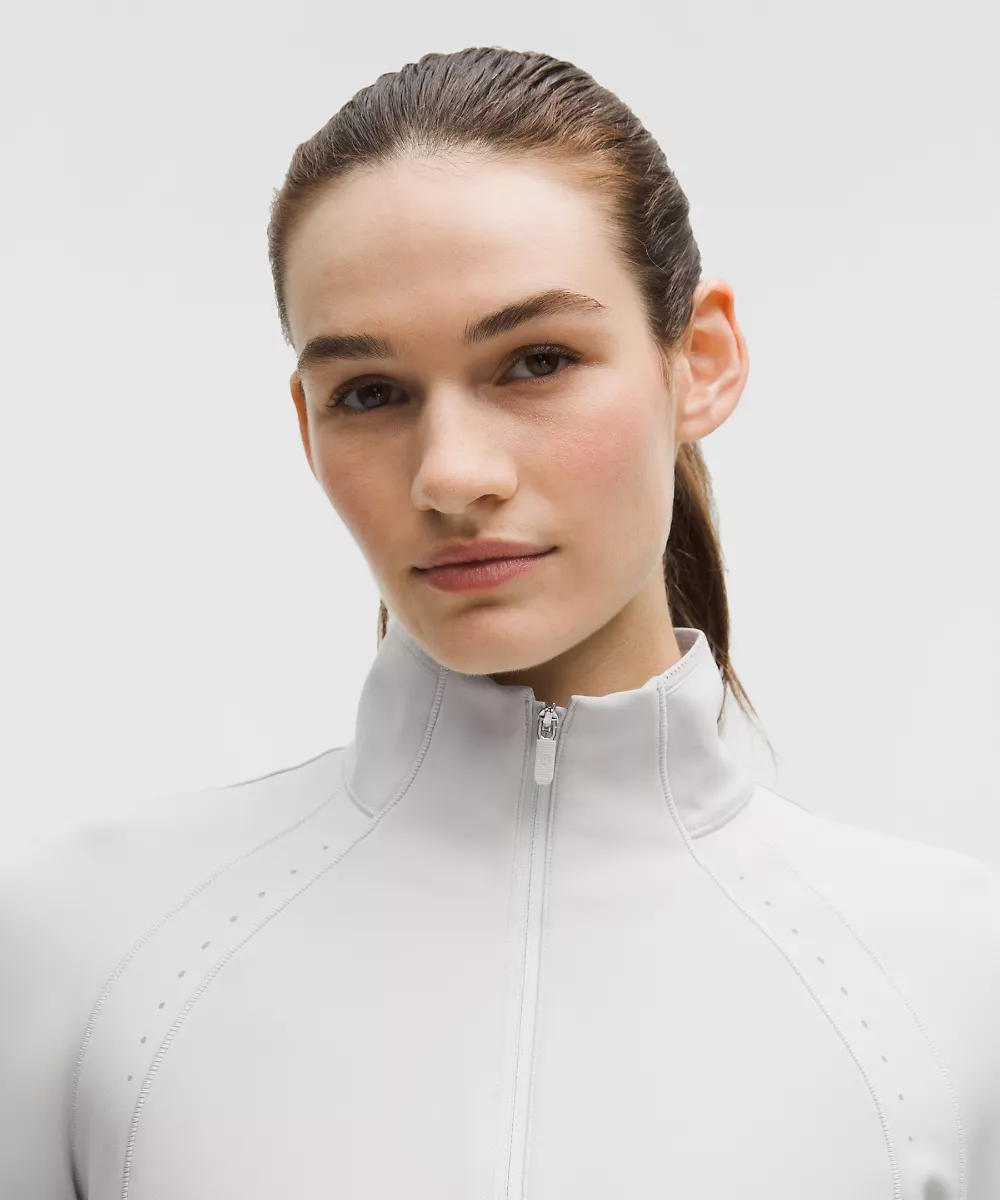 Haut demi-zip de course grand froid — Dove Grey, view 4