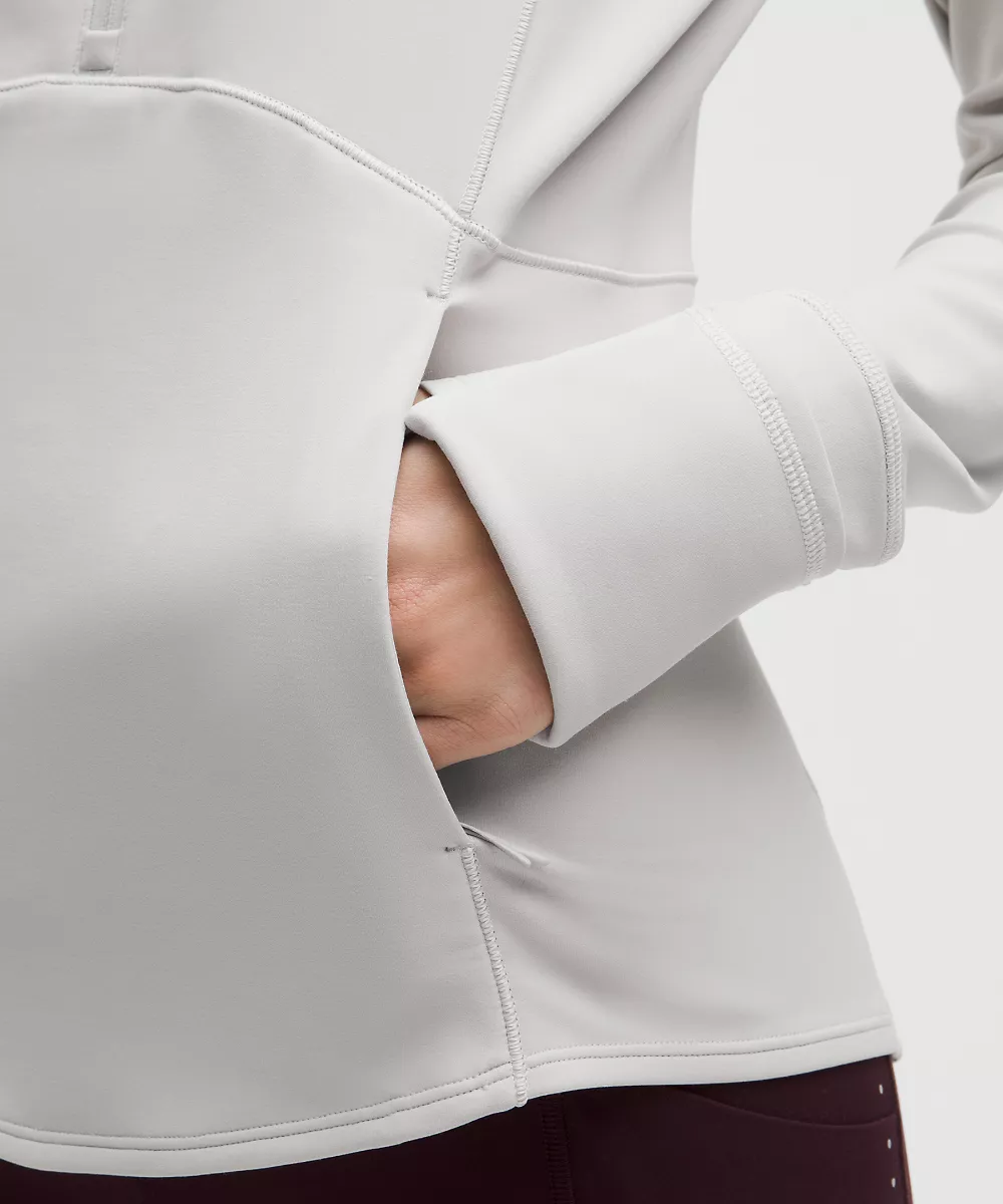 Haut demi-zip de course grand froid — Dove Grey, view 5