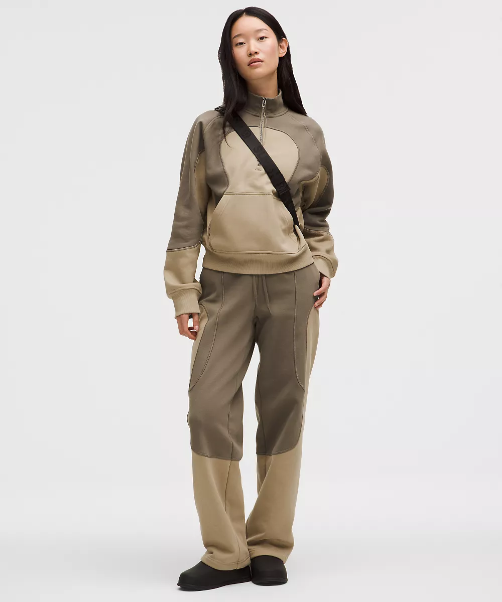 Demi-zip coupe décontractée en polaire de coton *SLNSH Collection — Nomad/Sheer Oak, view 2