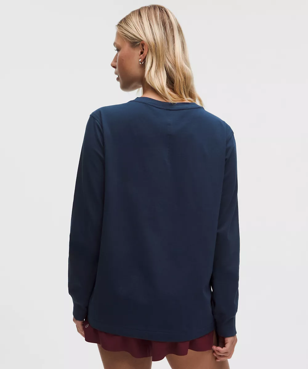 Chemise manches longues en coton bio All Yours — True Navy, view 3