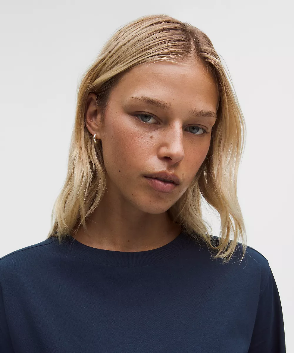 Chemise manches longues en coton bio All Yours — True Navy, view 4