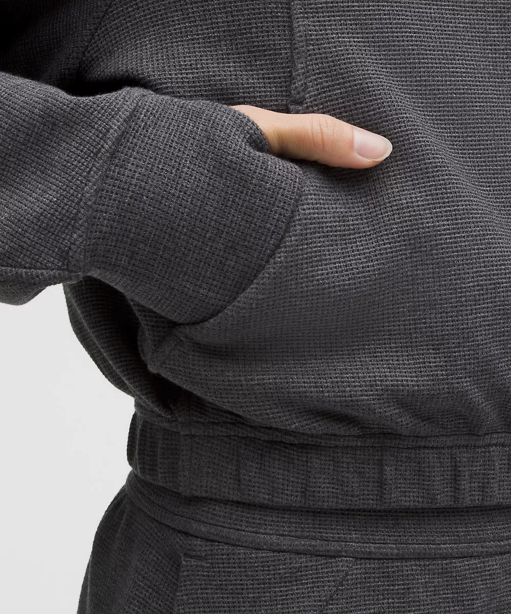 Demi-zip court Scuba col cheminée *Waffle — Heathered Graphite Grey, view 5