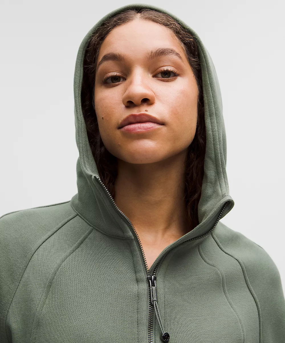 Sweat à capuche demi-zip oversize Scuba *Long — Willow Leaf, view 4