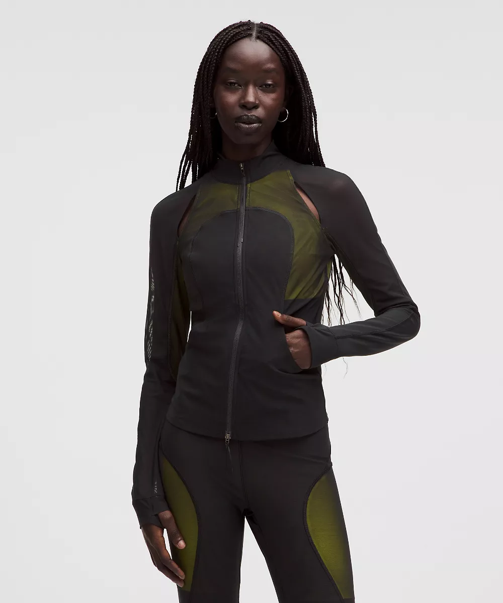Veste zippée Define en mesh *SLNSH Collection — Black/Yellow Serpentine, view 1