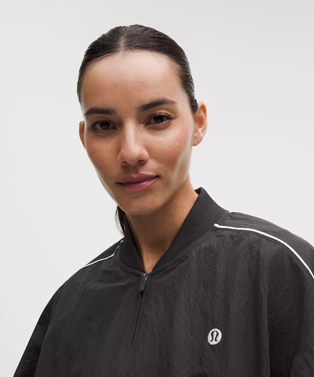 Veste de survêtement en nylon froissé *Wordmark — Black/White, view 4