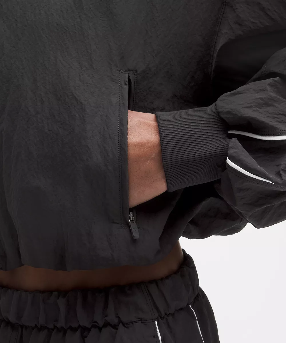 Veste de survêtement en nylon froissé *Wordmark — Black/White, view 5
