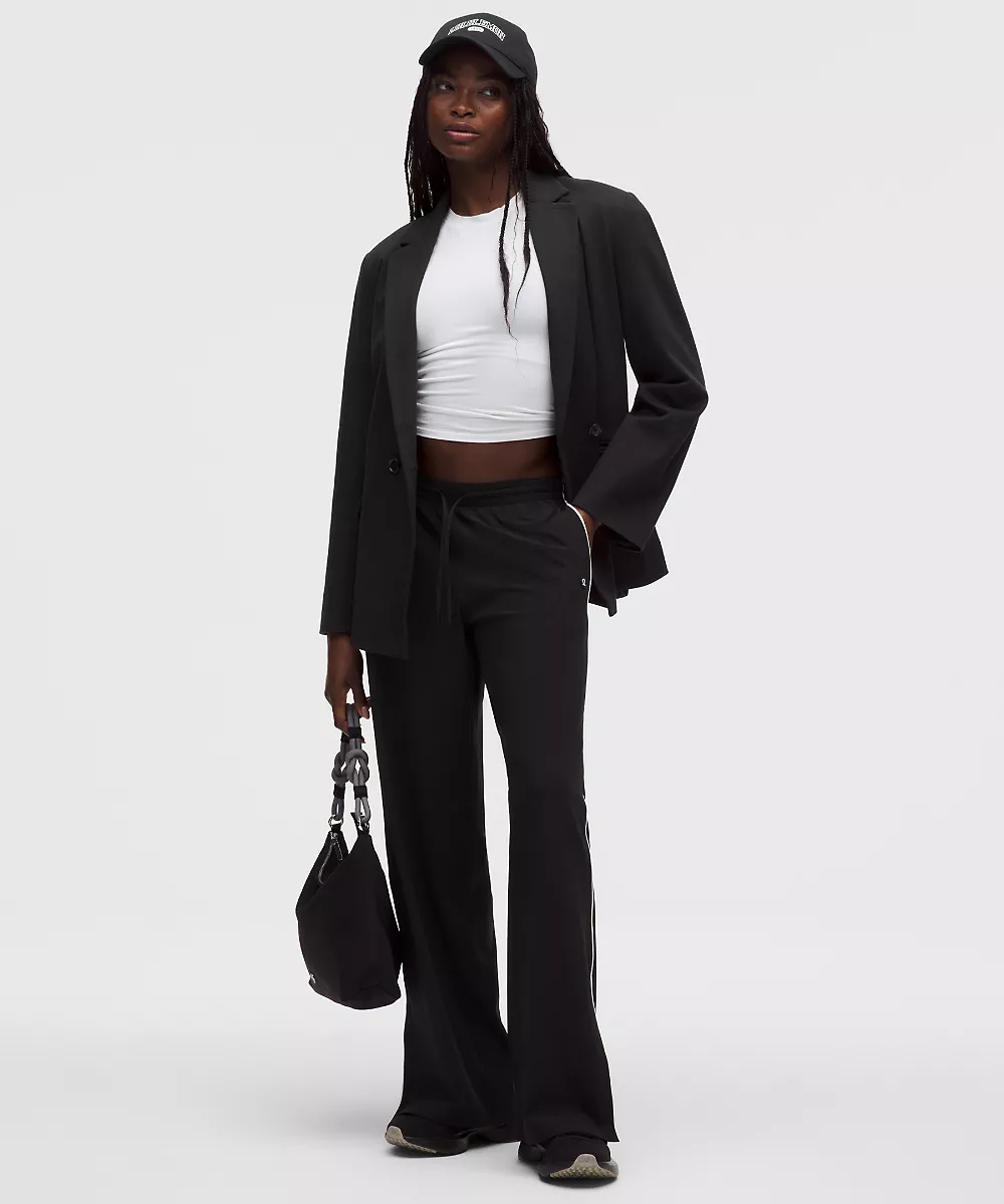 Blazer oversize en twill brossé — Black, view 2