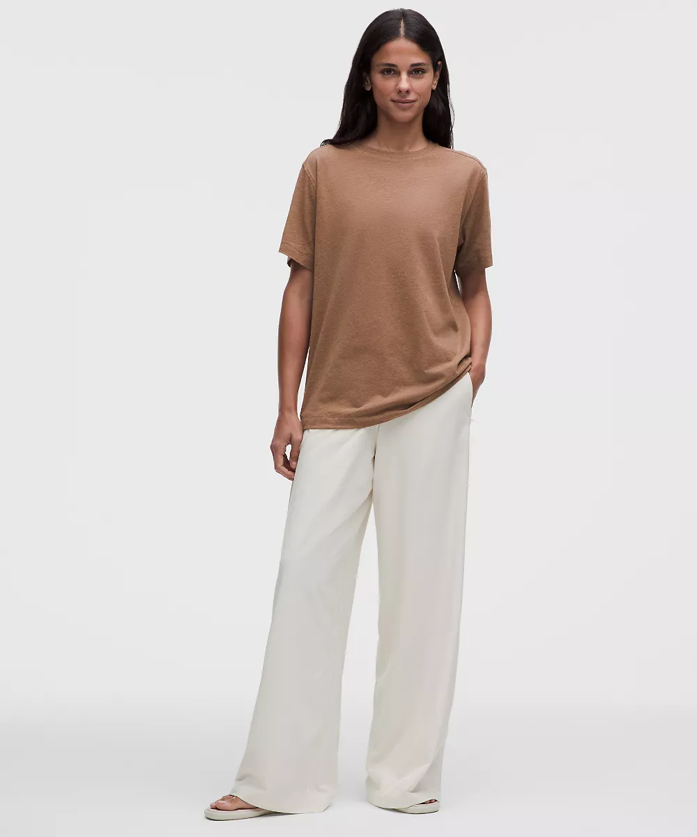 T-shirt col rond en coton bio All Yours — Heathered Sand, view 2