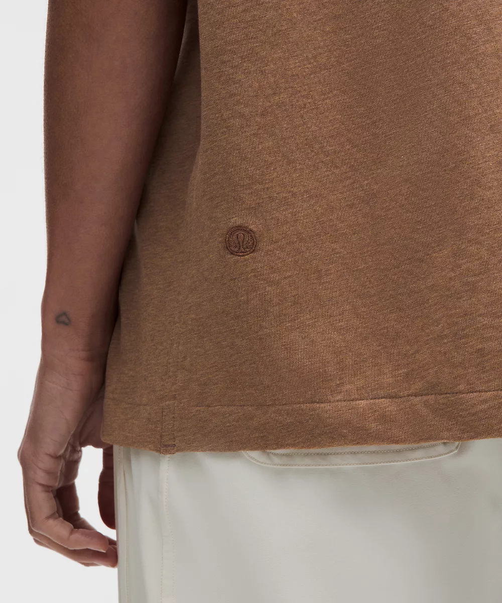 T-shirt col rond en coton bio All Yours — Heathered Sand, view 5
