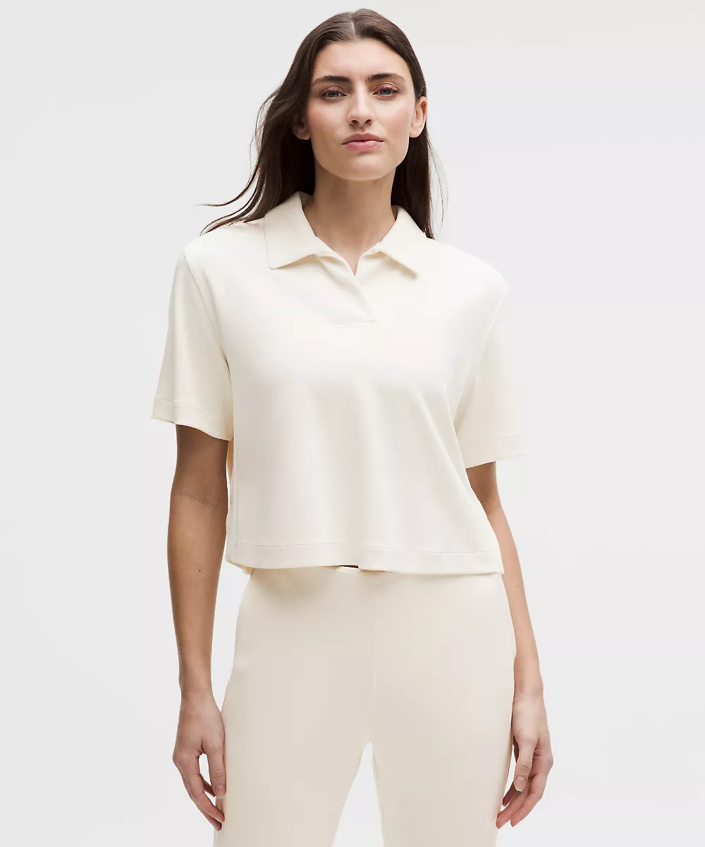 Polo Softstreme piqué — Light Ivory, view 1