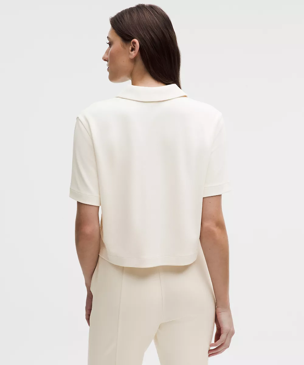 Polo Softstreme piqué — Light Ivory, view 3