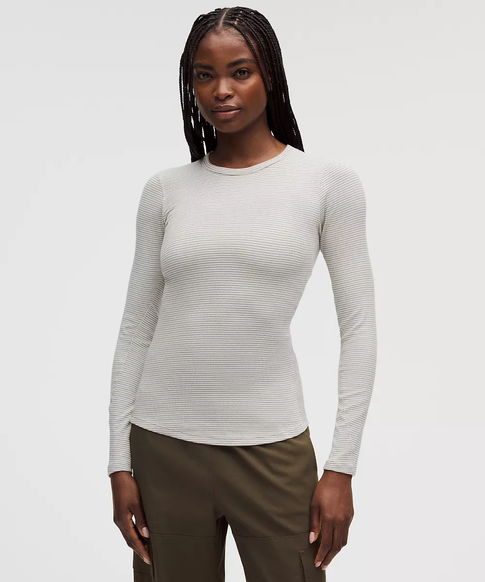 Hold Tight chemise manches longues — Surround Stripe Breakfast Tea Coconut Ivory, view 1