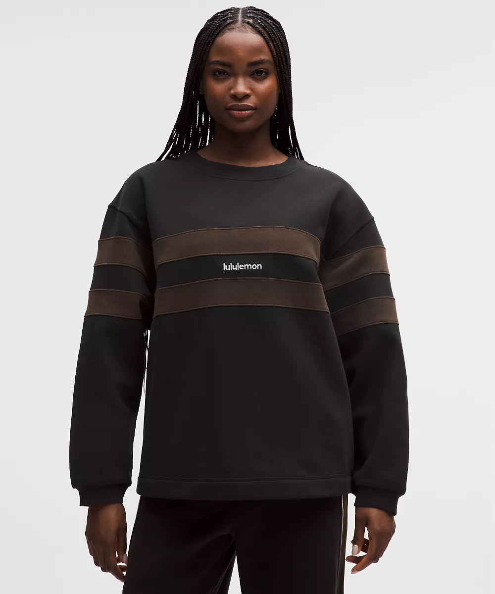 Pull oversize Steady State femme *Stripe — Black/Walnut Crunch, view 1