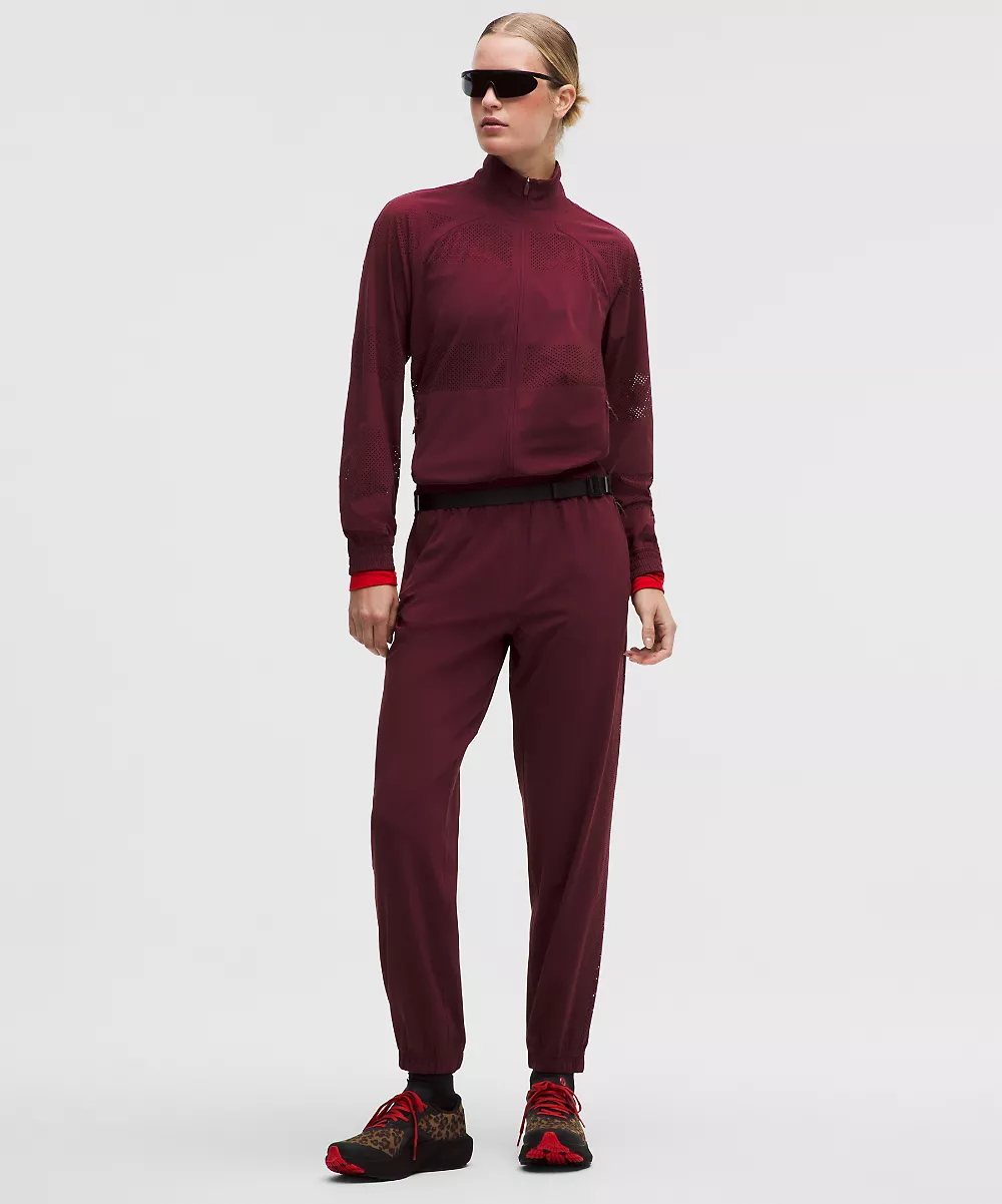 Veste de survêtement Adapted State *Perforated Stripe — Burgundy Bay, view 2