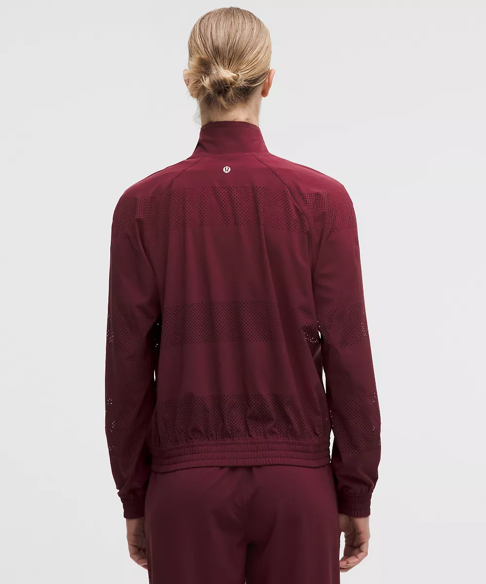 Veste de survêtement Adapted State *Perforated Stripe — Burgundy Bay, view 3