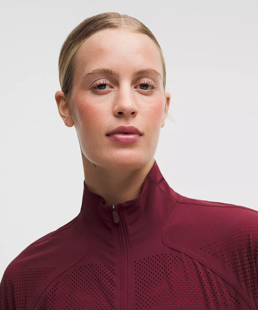 Veste de survêtement Adapted State *Perforated Stripe — Burgundy Bay, view 4