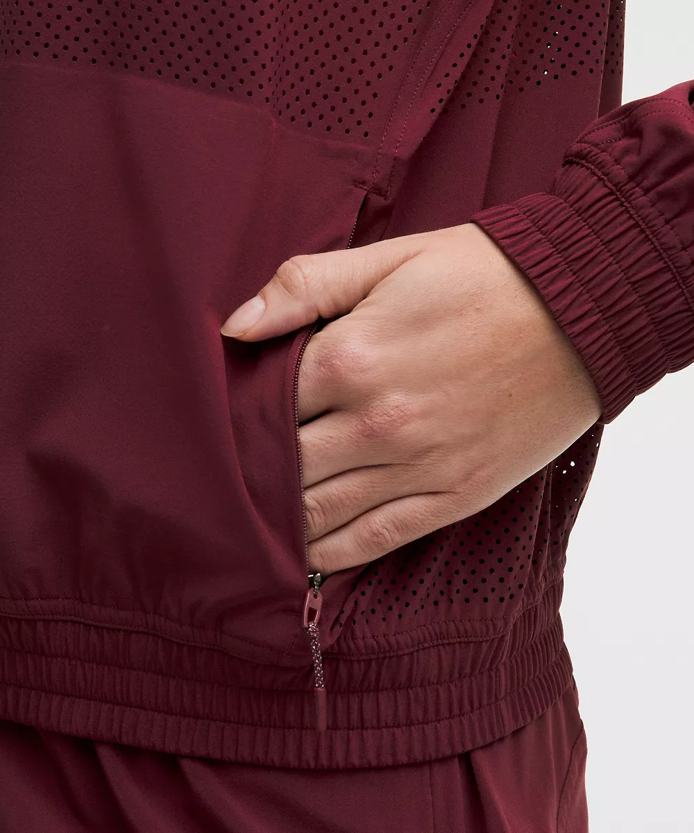 Veste de survêtement Adapted State *Perforated Stripe — Burgundy Bay, view 5
