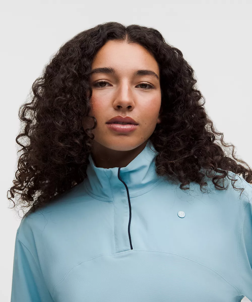 Demi-zip léger anti-UV — Seafoam/True Navy, view 4