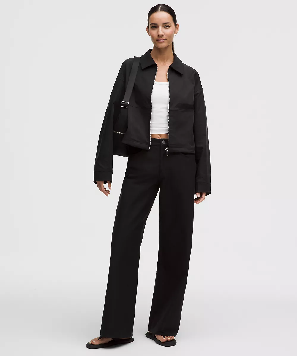 Veste à col en twill — Black, view 2