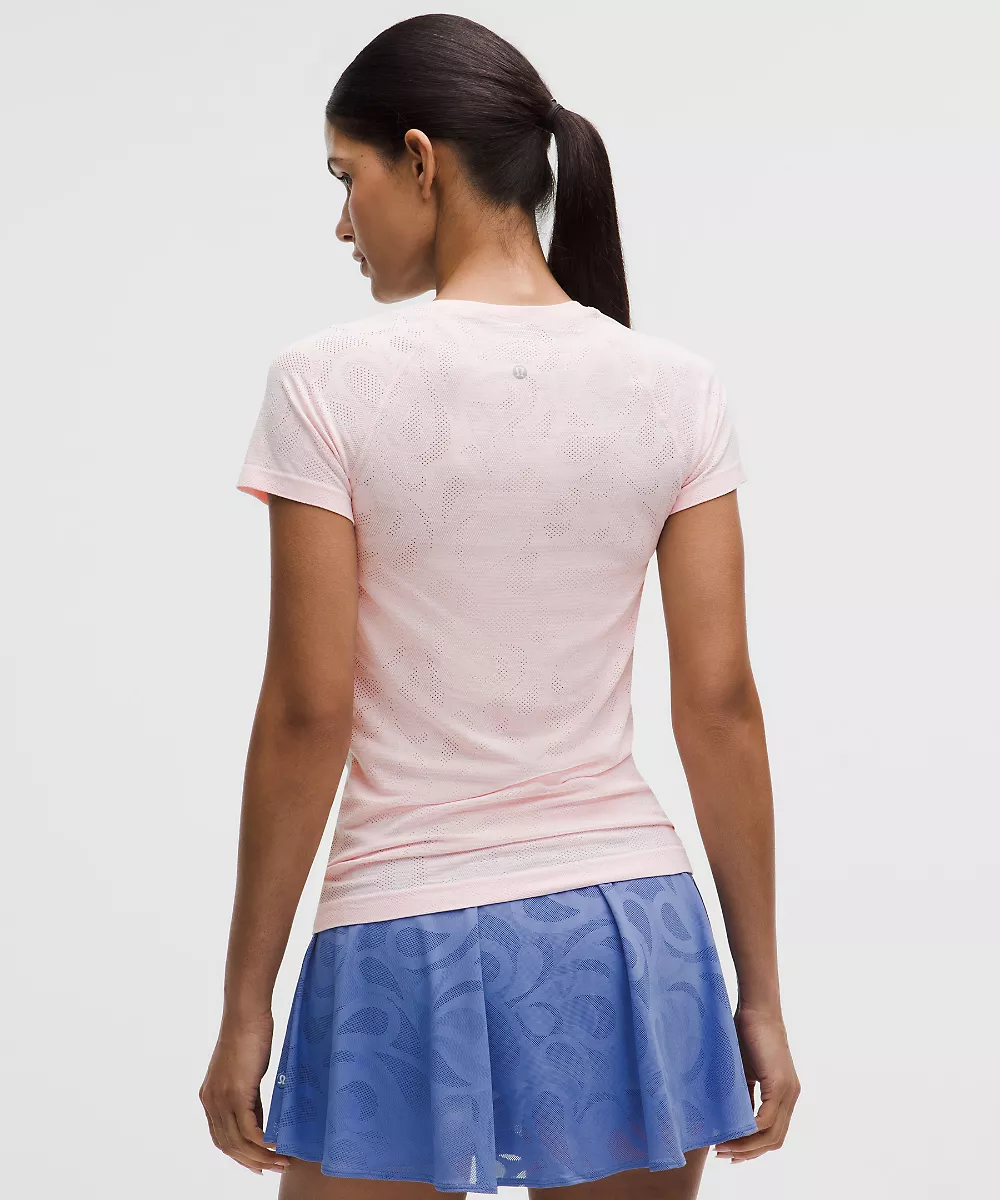Chemise Swiftly Tech manches courtes 2.0 longueur hanches *Paisley — Perforated Paisley Pink Pearl, view 3