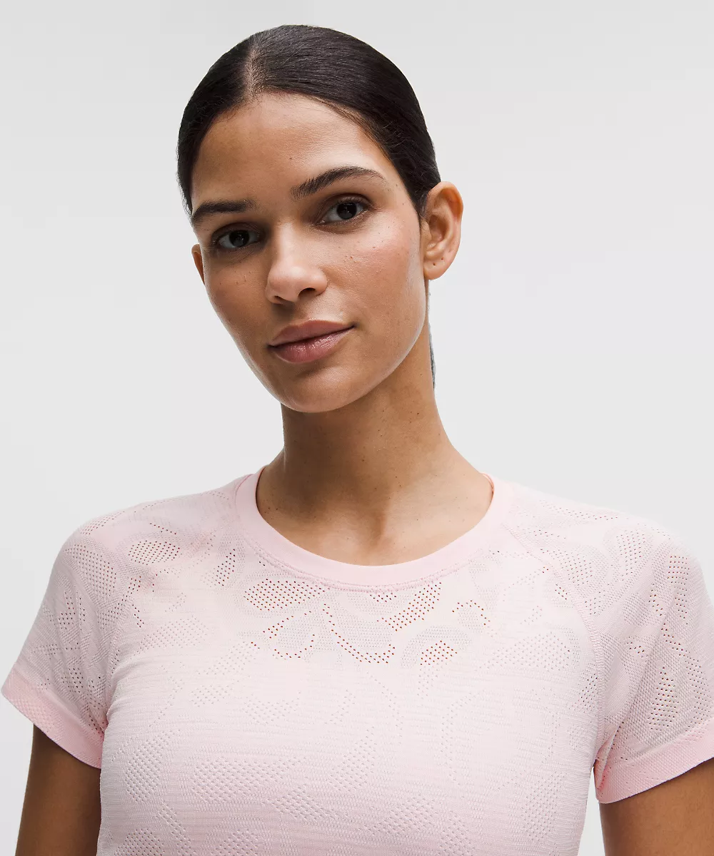 Chemise Swiftly Tech manches courtes 2.0 longueur hanches *Paisley — Perforated Paisley Pink Pearl, view 4