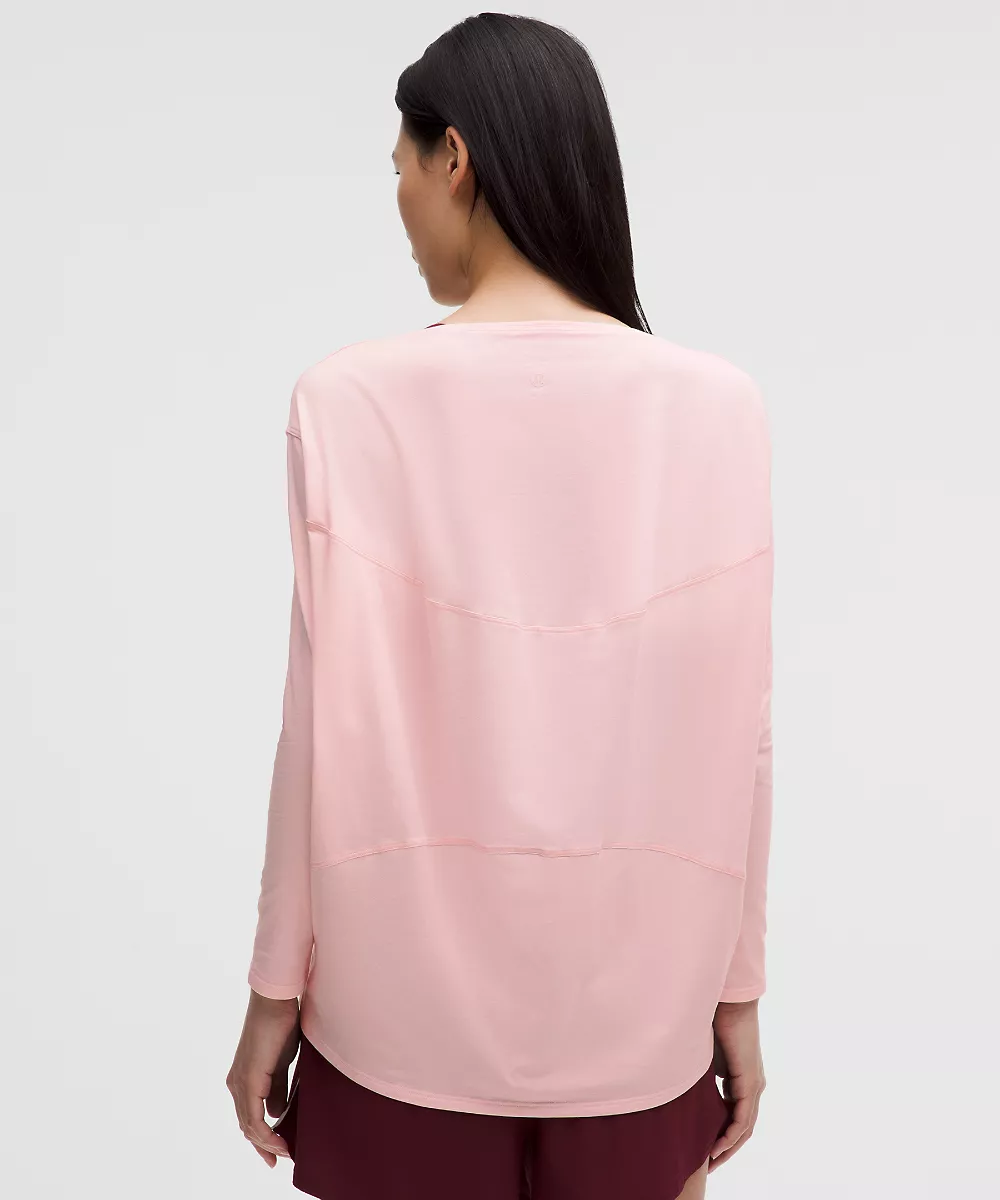 Chemise manches longues en coton bio Back In Action — Pink Pearl, view 3