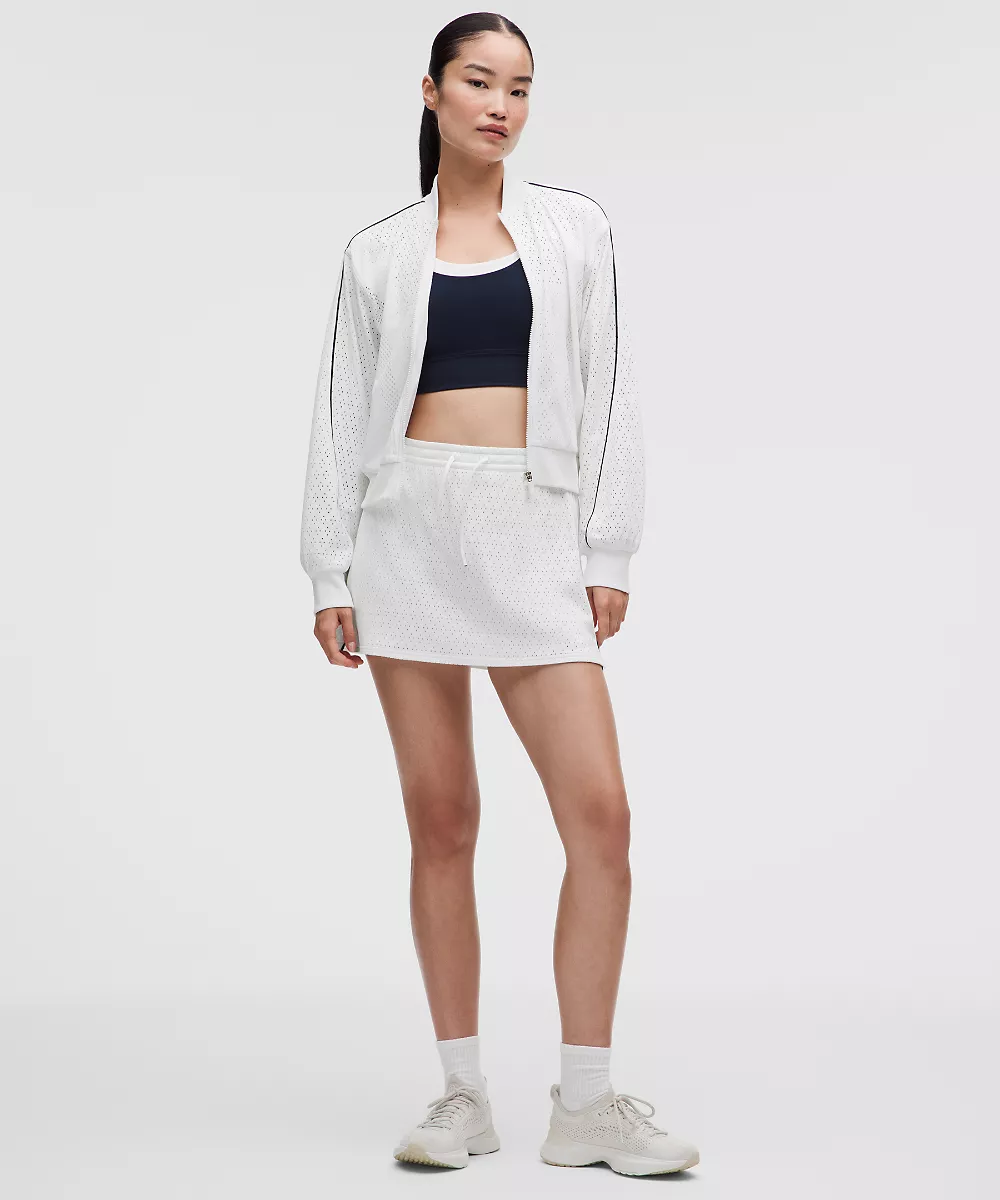 Veste de tennis Ace Advantage en maille tricotée — White/Club Blue, view 2