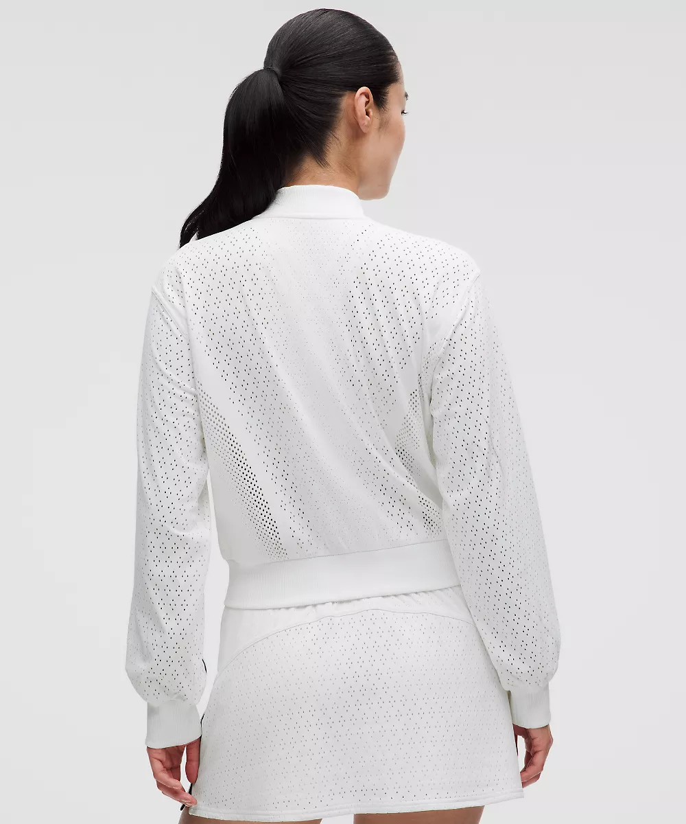 Veste de tennis Ace Advantage en maille tricotée — White/Club Blue, view 3