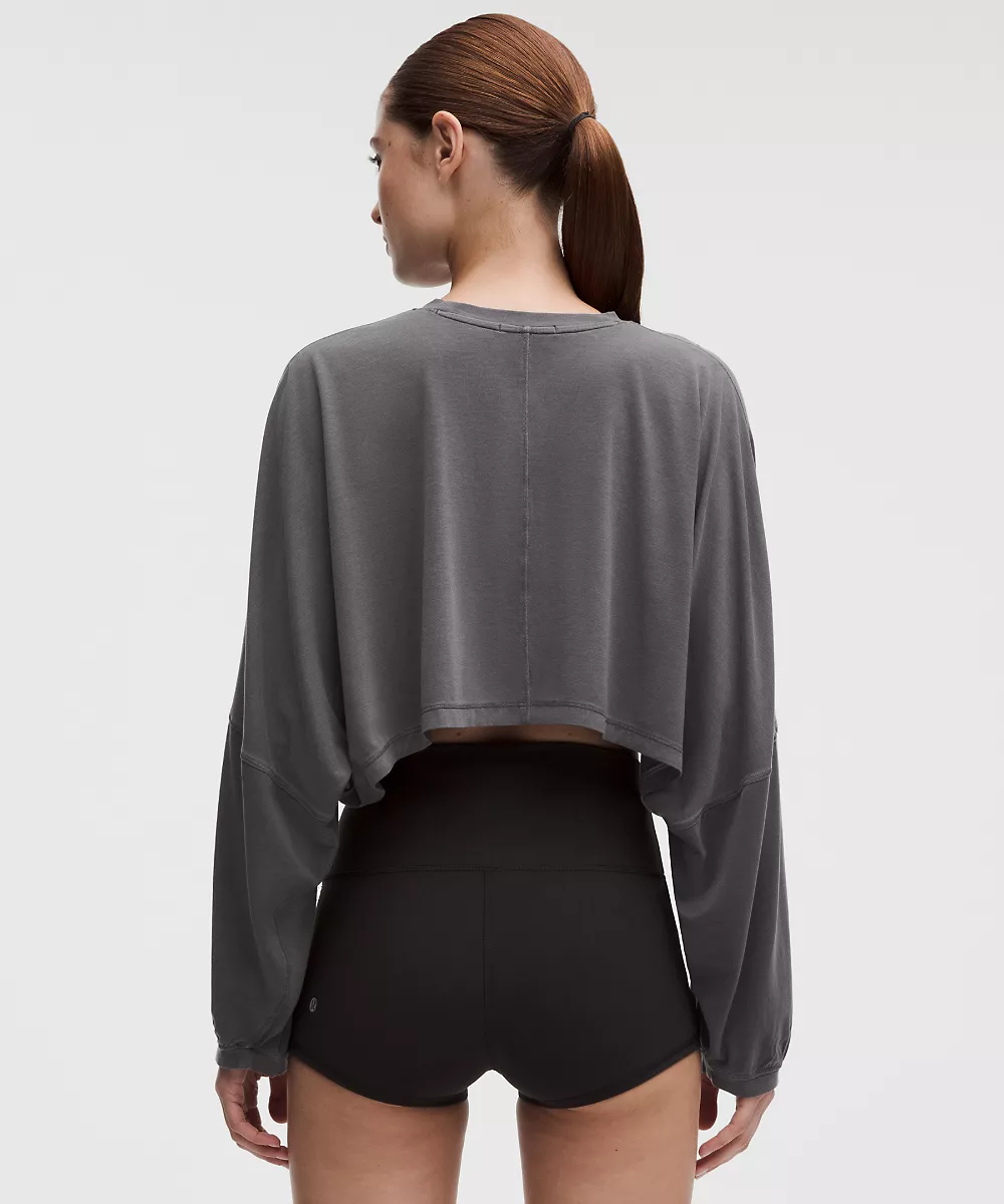 Chemise courte EasySet coupe décontractée manches longues — Dilute Wash Graphite Grey, view 3
