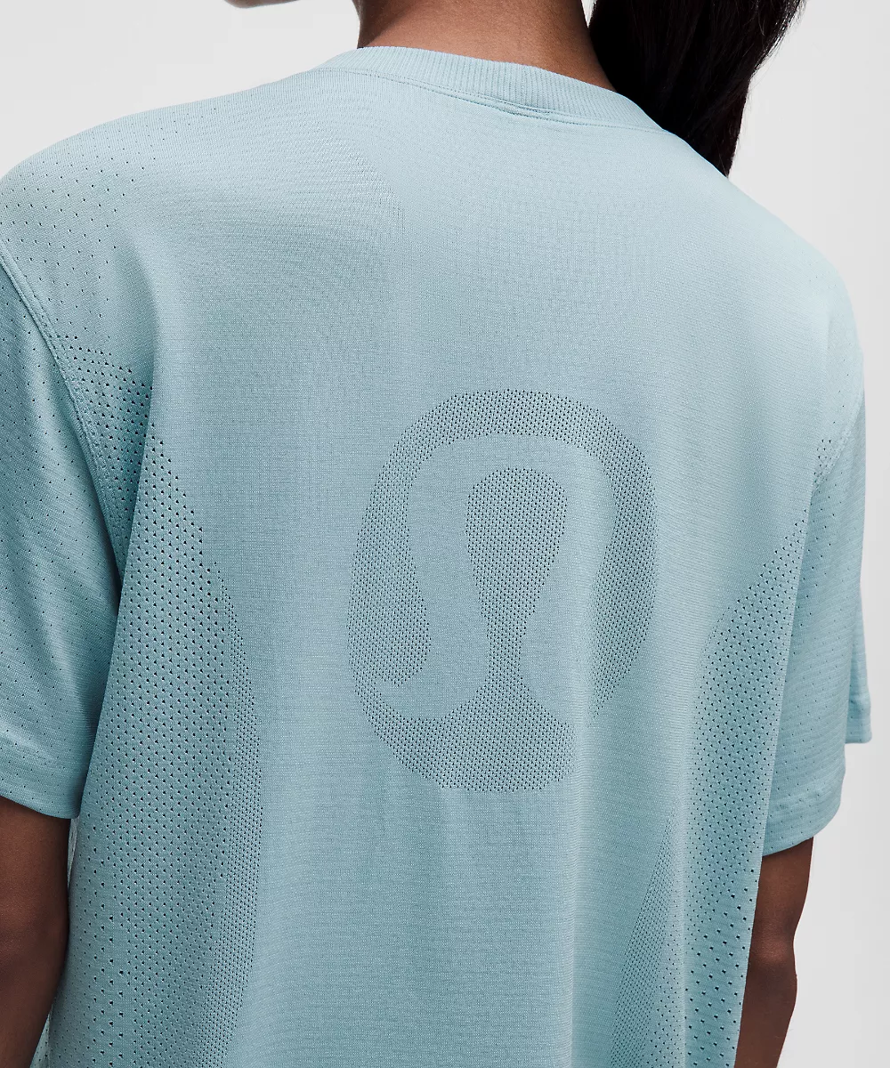 Chemise Swiftly décontractée manches courtes longueur hanches *Logo — Seafoam, view 5