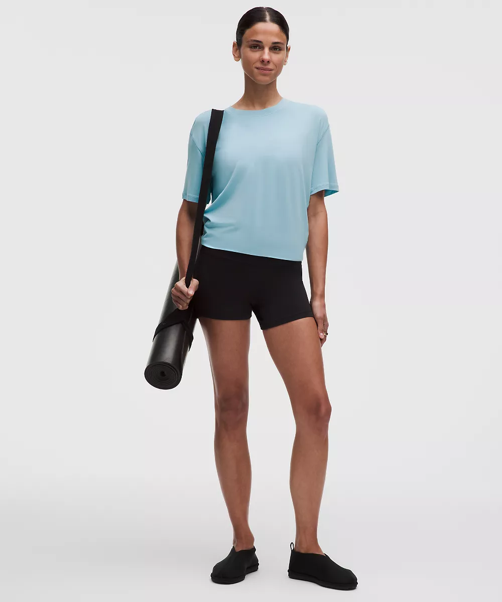Chemise manches courtes SilkyAppeal à nouer dans le dos — Seafoam, view 2