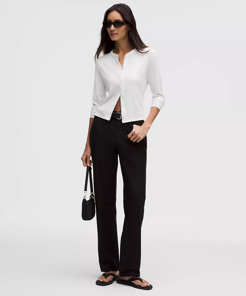 Hold Tight cardigan micro-côtelé — White, view 2